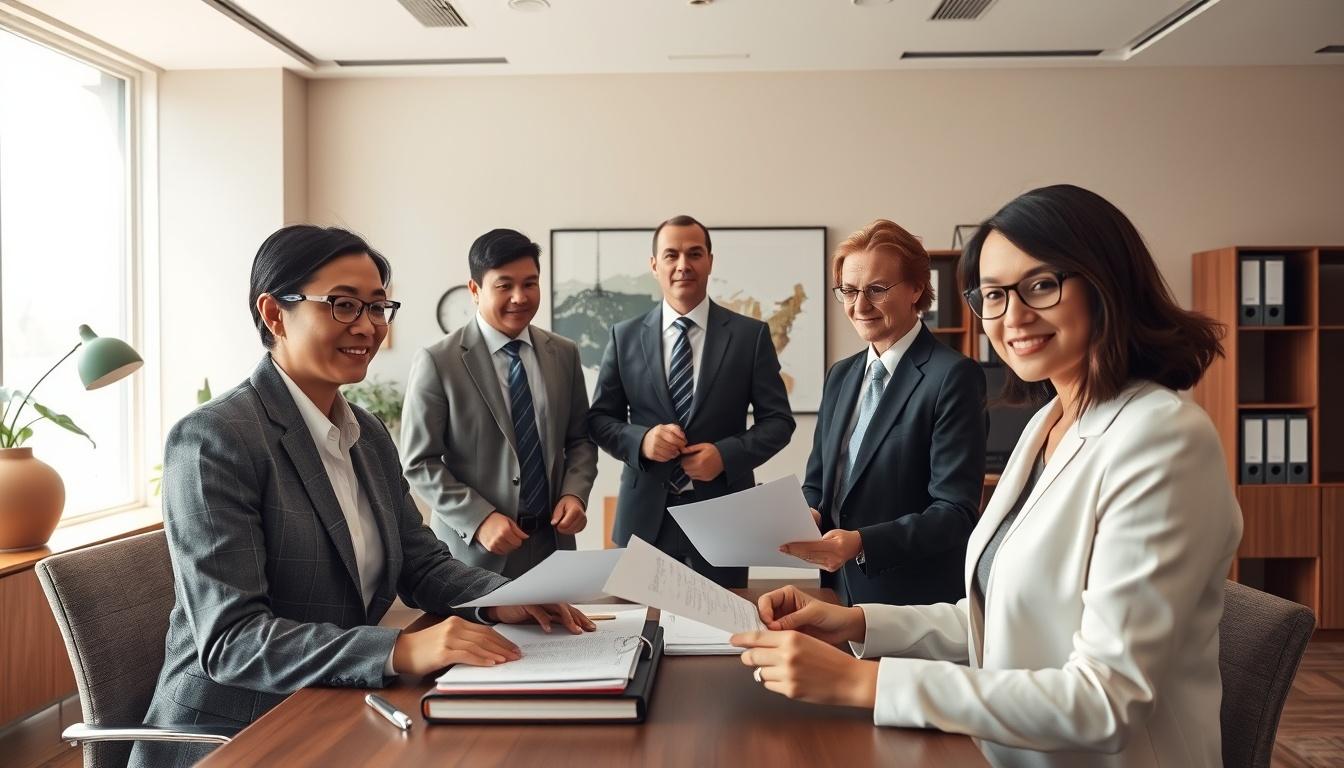 Senior legal team and family support